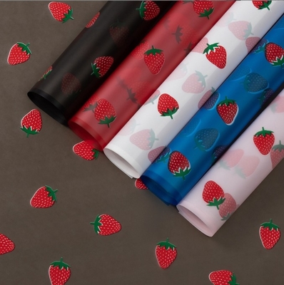 Buy Wholesale of foreign trade brushed strawberry matte waterproof flower wrapping paper, flower art packaging, semi-transparent flower paper materials online manufacture