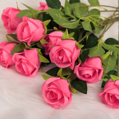 Good price Artificial snow mountain rose single red artificial flower wedding home Valentine's Day decoration tactile bouquet artificial flower online