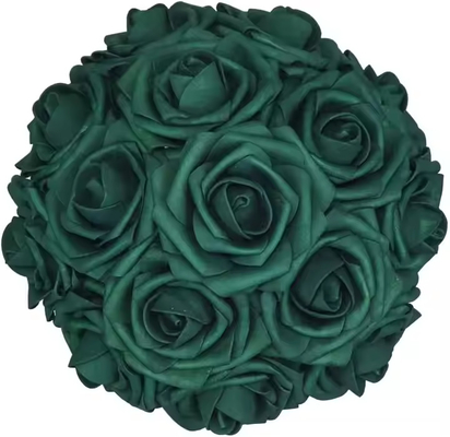 Good price Bulk Dark Emerald Green Roses Artificial Flowers with Stem for DIY Wedding Bouquets Centerpieces Arrangements Kissing Ball online