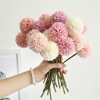 Good price Hot Sale Artificial Single Chrysanthemum Branch Silk Marigold Ball PingPong Artificial Flowers Bulk Cake Wedding DecorDIY online