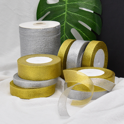 Good price Gold and silver onion with bow decoration accessories, Christmas decoration, gold and silver onion gauze belt, cross-border popular ribbon bow online