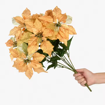 Buy Realistic Simulation Plastic Silk Cloth Flower Bouquet Home Table Christmas Scene Decoration Desktop Ornament for Table online manufacture