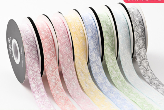 Good price Ribbon bouquet new relief small shell fabric special floral ribbon flower packaging material flower ribbon online