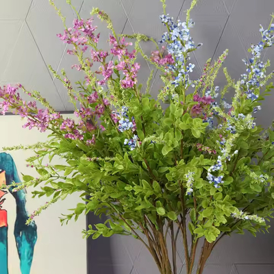 Buy Artificial Salvia Grass Small Wild Flower Silk Sage With Flowers for Bridal Bouquet Filler Wedding Indoor Decoration Plants online manufacture