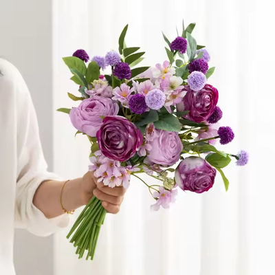 Good price Wholesale Artificial Rose Flowers Bouquets Silk Wedding Flowers Bouquets for Wedding Party Decoration online