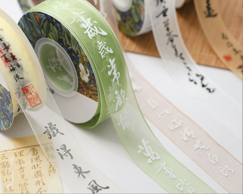 Buy 1984 Calligraphy Ribbon Chinese Style Flower Bouquet Ribbon Ancient Style Packaging Flower Shop Ribbon Bow Poem Word flower ribbon online manufacture