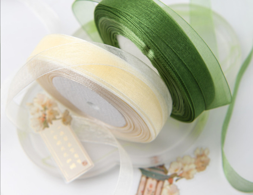 Buy Snow gauze ribbon chiffon DIY material satin ribbon military green cake box decoration jasmine flower Bundle packaging silk tape online manufacture
