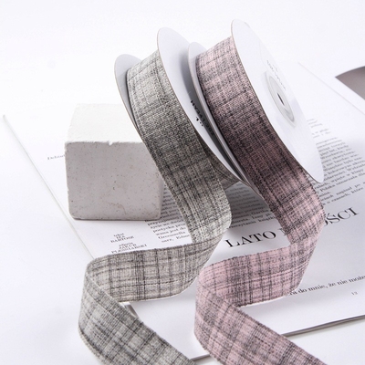Buy Hair accessories DIY bow mixed color flax cotton plaid ribbon woven clothing shoes and hats accessories bouquet accessories straps online manufacture