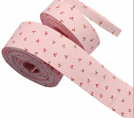 Good price Cherry striped ribbon, pressed cloth strip, woven belt, bow tie, pet leash, collar, gift packaging, cloth ribbon online