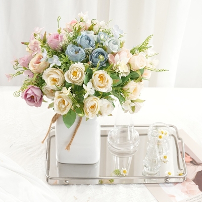 Good price Simulated Pomegranate Rose Finished Bouquet Ins Style Home Decoration Artificial Flowers Wedding Scene Decoration online