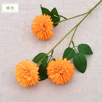Good price Simulated Three Headed Ball Chrysanthemum Fake Flower Hydrangea Artificial Flower Table Tennis Chrysanthemum Wedding Home Decoration Simulated Hydrangea Bouquet online