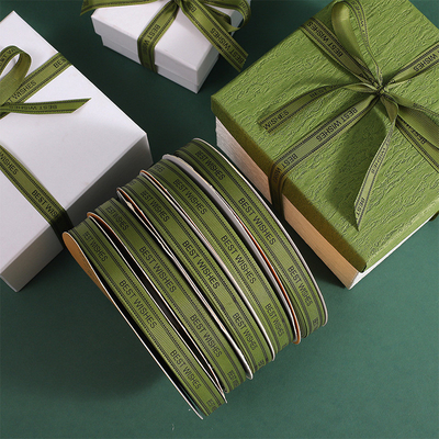 Good price Military green gift packaging ribbon letter ribbon gift box ribbon flower baking strap 1.5cm ribbon wholesale online