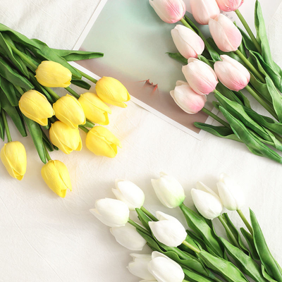 Good price Tulip simulation flowers, Nordic-style artificial flowers, mini silk flower ornaments, floral art, fresh and simple flower arrangements, Instagram wedding celebrations online