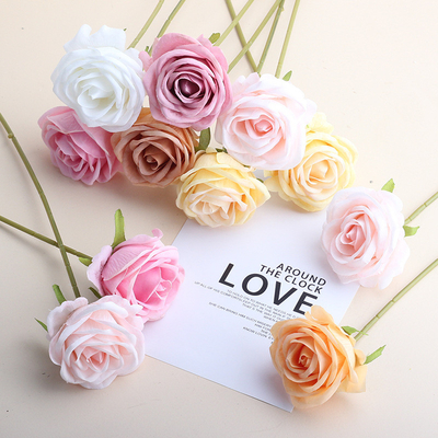 Good price Cross border simulation artificial simulation rose single branch rose flower artificial flower silk flower home decoration flower online