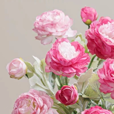 Good price Three flocking lotus artificial flowers, peony furniture, living room and dining table decoration, artificial flowers, artificial flower ornaments, living room online
