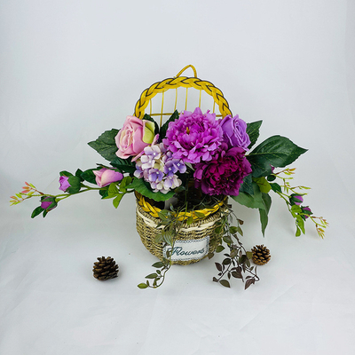Good price The manufacturer's new imitation European-style peony combination hydrangea fabric bouquet for home wedding, horn-shaped flower arrangement and wall hanging online