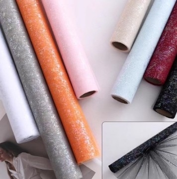 Good price Sparkling rock sugar gauze waterproof floral flower wrapping paper online