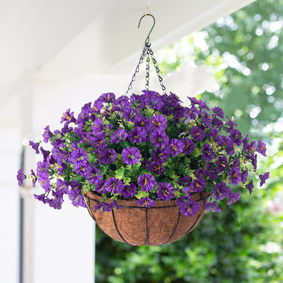 Good price Morning glory artificial flower wall-mounted hanging basket outdoor garden courtyard porch decoration can be customized and combined online