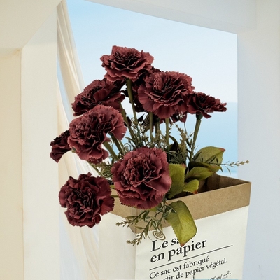 Good price Simulated 13 Carnations, Large Bouquet, Home Furnishings, Hotel Wedding Decoration, Simulated Flowers, Silk Flowers, Artificial Flowers, Wholesale online