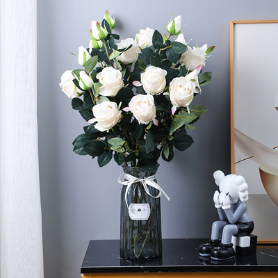 Good price Real bouquet, living room, TV cabinet, decorative vase, floral arrangement set, simulated flower decoration, Bulgarian moisturizing rose online
