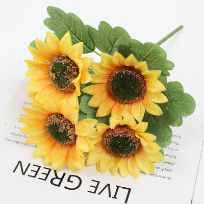 Good price Sunflower simulation flower countryside style sunflower home hotel wedding silk flower decoration ornament outdoor bouquet wholesale online