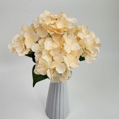 buy Artificial hydrangea with leaves, artificial flower wedding setting, wedding signage decoration, home placement online manufacture