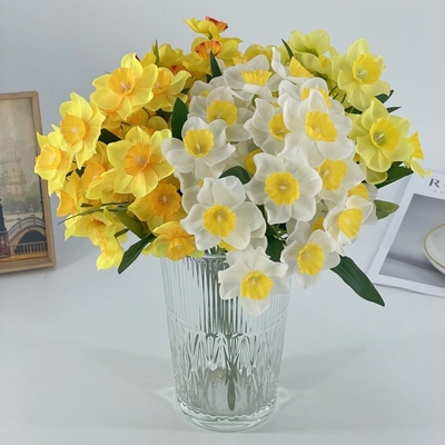 Good price A bunch of real narcissus flowers for a fresh and clean living room and dining table decoration, artificial floral art, silk flowers and artificial flowers online