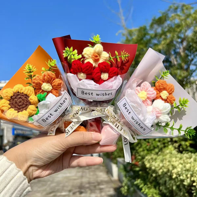 Good price A mini plush woolen artificial flower bouquet is ready as a gift for your girlfriend for Children's Day on June 1st Wholesale of products online