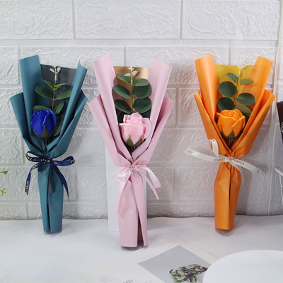 Good price Cross border hot selling sunflower eucalyptus single bouquet, Teacher's Day gift, teacher soap flower, Valentine's Day promotion bouquet online