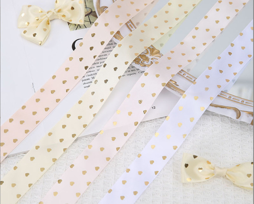 Good price 2.5cm Valentine's Day Hot Stamped Love Ribbon Ribbon Flower Bouquet Gift Packaging Ribbon Handheld Flower Shop online