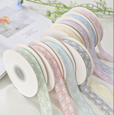Buy 2.5cm Chinese traditional pattern fish scale pattern ribbon flower packaging souvenir decoration material ribbon online manufacture