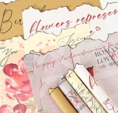 Good price Flame Lover Art Paper Fire Edge Retro Cowhide Flower Packaging Paper online