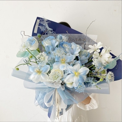 Good price Thickened jelly film, colored semi-transparent cellophane, flower bouquets, waterproof flower wrapping, crystal paper flower art packaging material online