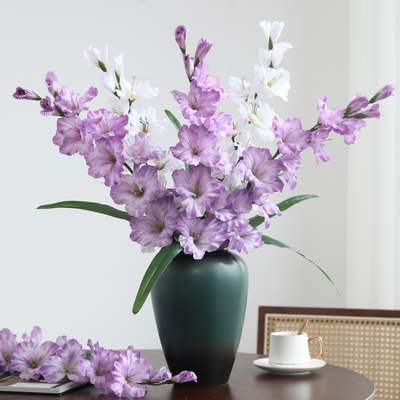 Good price High-end artificial flowers, single-branch gladiolus artificial flowers, home living room and dining table decoration, wedding photography props, artificial bouquets online
