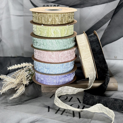 Good price Sandwich lace, snow gauze, ribbon 15mm, woven fabric, clothing accessories, hair accessories, DIY butterfly Butterfly knot semi-finished product online