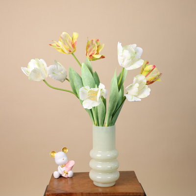 Buy Realistic Handmade Tulip Simulation Flower Bonsai for Home Decoration and Wedding Photography Props in Multiple Colors online manufacture
