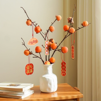 Good price Customized Size Simulation 8 Small Persimmons Imitation of Real and Fake Persimmons Variety Flowers for Home Decoration Wedding online