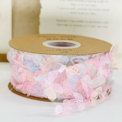 Good price 5cm/100m Polyester Korean Style Floral Petals with Shoes Flower Caps Flower Bows DIY Hair Accessories Silk Material online
