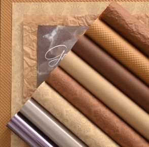 Buy Autumn and winter coffee color embossed floral flower wrapping paper online manufacture