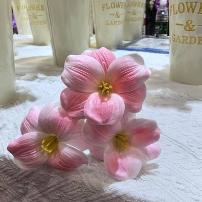 Good price PU artificial tulip opening smile Brownie artificial tulip wedding bouquet Artificial tulip decoration online