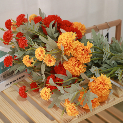 Good price Wholesale high fidelity flower, oriental chrysanthemum, scallion ball, photography props, silk flower, wedding hall, wedding decoration, flower arrangement, happy chrysanthemum online