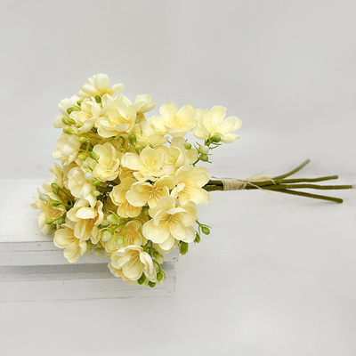 Good price Jasmine fake flower foreign trade simulation flower bedroom flower arrangement living room small jasmine silk flower bouquet cross-border artificial flower online