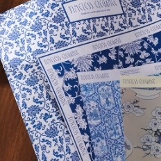 Good price New Chinese style blue and white porcelain floral flower packaging paper online
