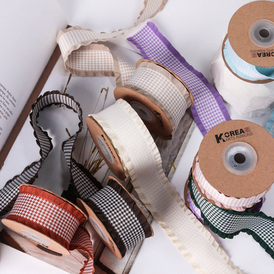 Buy Lotus Leaf Edge Thousand Bird Grid Woven Ribbon The Perfect Addition to Your DIY Clothing Bags Hats and Accessories online manufacture