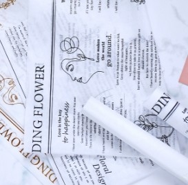 Good price Snow pear paper English newspaper waterproof floral flower wrapping paper online