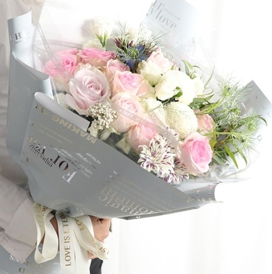 Good price English cellophane thickened 5.8-thread fully transparent cellophane flower wrapping paper, flower shop floral art materials online