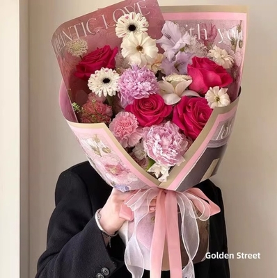 Good price ROMANTIC LOVE series flower shop flower wrapping paper, flower wrapping paper, bouquet paper online
