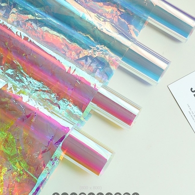 Good price Colorful film flower wrapping paper, pearlescent paper, laser rainbow, transparent seven-color candy paper, colorful flower wrapping material online