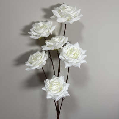 Good price Fake Flower Simulation Flower 6 Head Rose Bundle Home Living Room Decoration Photography Props Wedding Wedding Simulation Flower Wholesale online