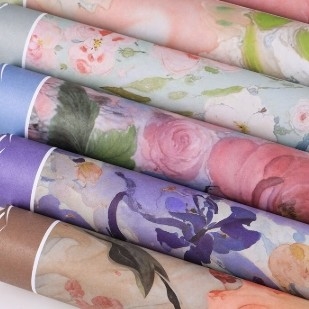 Good price Artistic conception oil painting series floral arrangement flower packaging paper online